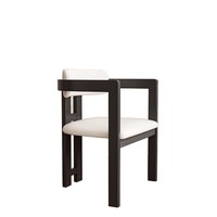 Fauteuil de salle à manger haut de gamme en bois massif, style italien Matera, luxe léger, avec caractéristiques personnalisables, design à trois pieds, fabriqué en Chine