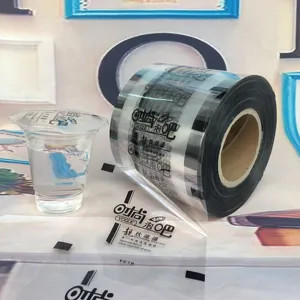 Özelleştirilmiş ambalaj plastik Film baskılı kabarcık çay kup kapatma filmi