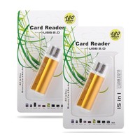 Lector de Tarjetas USB Externo Multifuncional, Mini Adaptador Portátil de Tarjetas TF/SD |   USB 2.0 de Alta Velocidad 480Mbps Plug and Play para Dispositivos Móviles