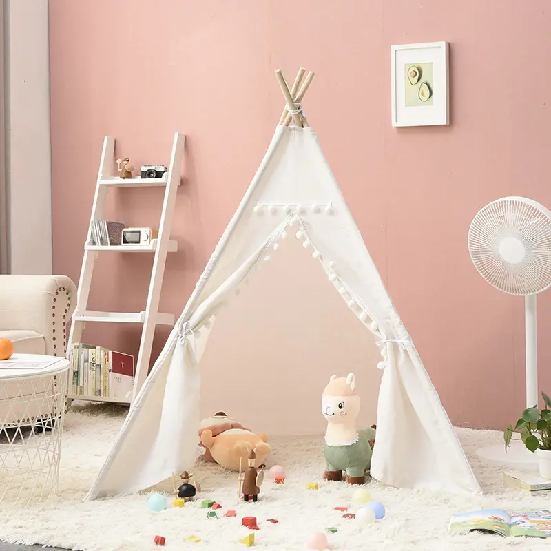 Lều Chơi Teepee Cho Trẻ Tập Đi Bằng Vải Cotton Cho Trẻ Em Lều Chơi Có Thể Gập Lại Cho Bé Gái