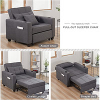 Canapé-lit simple en tissu lin pliable pour salon, vente en gros