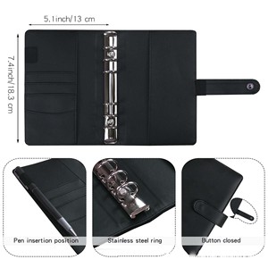 Colorato A5 A6 Binder Budget PU cover Planner tasche spese Budget Sheets Notebook Cash Writing Notebook Budget Binder Wallet - Product Image 2
