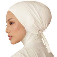 Großhandel Einfache Klar Schwarz Unter Schal Motorhaube Hijab Cap Moslemisches Krawatte Zurück Underscarves Baumwolle Jersey Inner Motorhaube