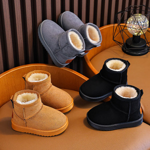 Bottes de neige d'<span class=keywords><strong>hiver</strong></span> pour enfants en daim 2025 – Nouvelles bottes en velours épaissies pour garçons et filles avec doublure chaude en peluche et semelle antidérapante en coton - Product Image 4