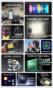 Ulefone Rugking 5 Pro 8+256GB โหมดกันน้ำ ไฟ LED อเนกประสงค์ แบตเตอรี่ 20000mAh หน้าจอ 6.78 นิ้ว กล้องมองกลางคืน ระบบปฏิบัติการ Android 16 - Product Image 3