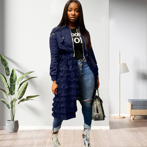 Chaquetas de Mujer con Diseño de Burbujas y Empalmes a la Moda - Product Image 2