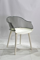 2024 moderne PC cuisine bras clair chaise nordique acrylique salon salle à manger chaises cristal transparent coque en plastique chaise