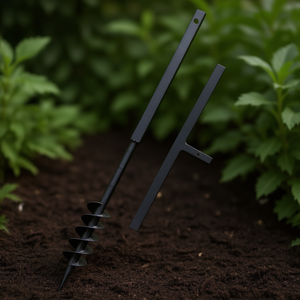 Tarière de sol en acier noir à double spirale, aérateur de compost, outil de jardinage manuel, 3,15 pouces - Product Image 2