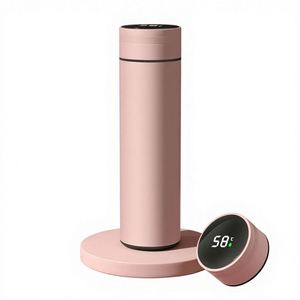 Stock BPA FREE 17Oz 500Ml LED Temperature Display Thermal Vacuum Flask Matte Stainless Steel <b>Smart</b> Water Bottle Flask - Product Image 1