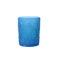 Verre à boire en verre teinté gaufré paon, pressé à la main, qualité supérieure, trois spécifications de couleurs, pour l'hôtellerie et la restauration
