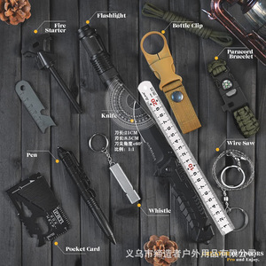 Kit de survie en plein air 11 en 1, outils d'urgence compacts en alliage d'aluminium pour les premiers secours en milieu sauvage et équipement de sauvetage SOS - Product Image 2