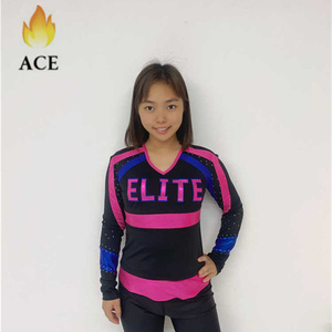 Nuovo Set Personalizzato per Cheerleading con <span class=keywords><strong>Top</strong></span> <span class=keywords><strong>Sportivo</strong></span> per Ragazze in Tessuto Metallizzato Rosa e Strass AB - Product Image 5