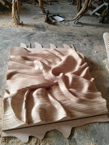 Arte Murale Ondulata 3D in Legno Massiccio su Misura, Decorazione Parametrica 3D per Interni, Quadro Ondulato da <span class=keywords><strong>Parete</strong></span> - Product Image 3