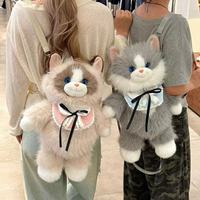 Sac à dos en peluche chat de simulation original avec rembourrage en coton PP, hauteur 50 cm, unisexe, fabriqué en Chine, cadeau d'anniversaire