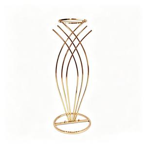 Gold Metal Flower Stand Twisted Mermaid Floral Riser Centerpiece Vases for Wedding <b>Table</b> <b>Party</b> - Product Image 1