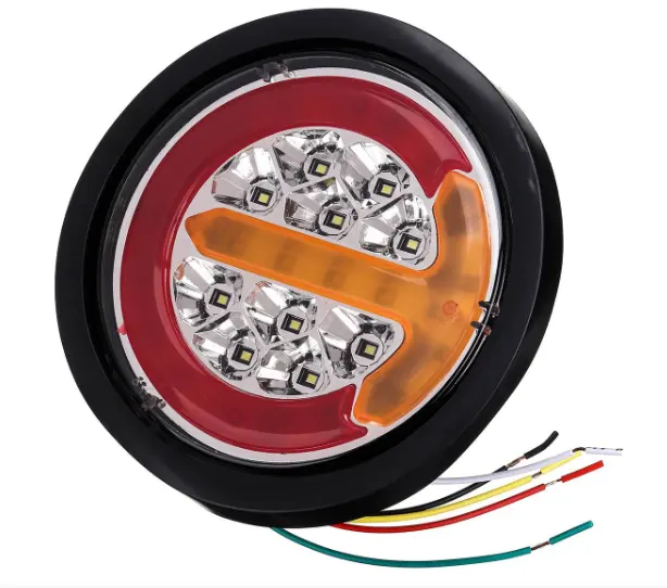 Lampu Belakang LED 4/5 "12V 24V, 1/2/4x Truk Trailer, Sinyal Belok, Rem, Motorhome, Karavan Led Lampu Sein