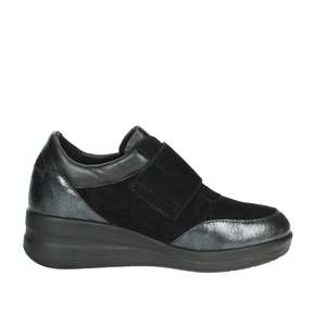 Scarpe da ginnastica da donna Novaflex Sadali nere con plateau, vestibilità comoda - Product Image 4