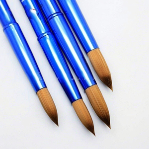 Pinceau à ongles en acrylique Kolinsky, manche en métal bleu, logo personnalisé, tête en poils Kolinsky, pinceau pour poudre acrylique, pour salon de manucure - Product Image 5