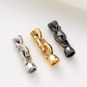 Collier de perles « Le vent du sud connaît mon cœur » avec fermoir à motif en serpentin, en cuivre plaqué, accessoire de bijouterie DIY - Product Image 3