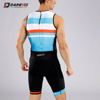 Combinaison de triathlon Darevie à sublimation, sans manches, avec fermeture éclair, légère, de qualité supérieure, personnalisable OEM, ensembles de cyclisme