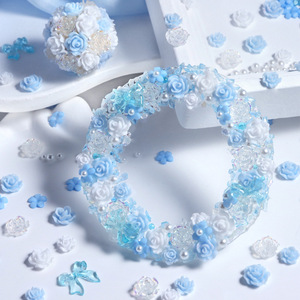 Accesorios para Decoración de <span class=keywords><strong>Uñas</strong></span> con Diseño Floral Azul, Camelia, Mariposa y Perla - Product Image 4