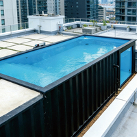 Piscine Conteneur Intégrée Grande Piscine Enterrée Expédition Économique Piscine Conteneur 15 pieds 8x4 24 m² Piscines de Plongée en Verre dans Conteneur