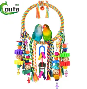 Venta caliente mascota nuevos juguetes de pájaros colgantes cuerda Multicolor juguetes tipo para cuerda elástica pájaro juguete Calopsita loro Accesorios - Product Image 2