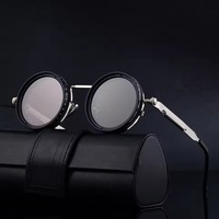 Lunettes de soleil polarisées rondes de style steampunk mécanique rétro avec gradation réglable pour la pêche en plein air