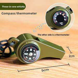 Nuovo Fischietto Multifunzionale da Esterno ad Alto Volume, Fischietto di Sopravvivenza con Bussola e Termometro Tre-in-Uno in Plastica - Product Image 2