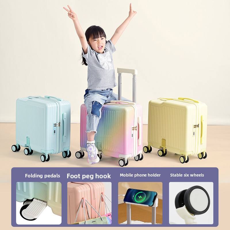 Children's foldable wheels suitcase small and lightweight 18inch carry ...