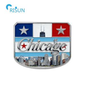 Personalisierte Souvenir-Geschenke Vereinigte Staaten Chicago <span class=keywords><strong>Illinois</strong></span> Kühlschrankmagnet Anstecknadel Abzeichen Brosche Maßgefertigter Chicago Emaille-<span class=keywords><strong>Pin</strong></span> - Product Image 2