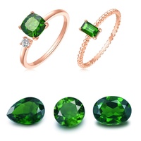 Batu Permata Diopside Hijau Alami Harga Terjangkau, Bentuk Oval/Cushion, Terolah Panas, Perhiasan Custom, Bersertifikat CMA