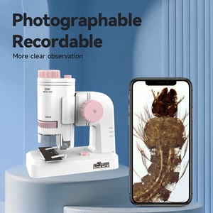 60-200X 어린이 현미경 포켓 현미경 LED 조명 휴대용 전기 미니 고화질 과학 현미경 야외 - Product Image 6