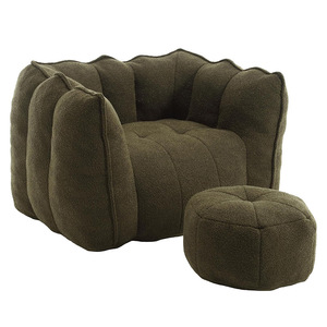 Multifunctional <b>Sponge</b> Beanbag Chair Round Sofa <b>Bed</b> For Adults Children Elderly With Backrest Cushion - Product Image 5