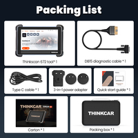 Thinkcar Thinkscan 672, Actualización Gratuita de por Vida, Herramienta de Diagnóstico Automotriz de Sistema Completo, Prueba Bidireccional, Escáner OBD2 con 28 Funciones de Reinicio CANFD