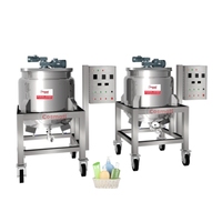 Cuve de mélange industrielle Cosmati 50L 100L en acier inoxydable 316L avec agitateur pour la fabrication de savon liquide, shampoing et détergent