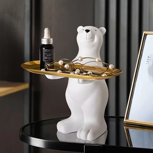 Bandeja de Almacenamiento con Diseño de Oso Polar Sentado, Accesorios Creativos y Lindos para Guardar Llaves, Decoraciones para Regalos de Cumpleaños para Amigos - Product Image 2