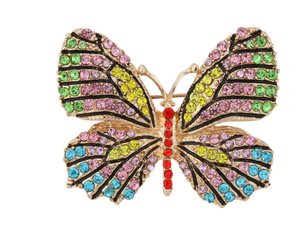 Beautiful Large Retro Eco-Friendly Wedding Alloy Gold Plated Fashion Rhinestone Butterfly <b>Brooch</b> for <b>Women</b> Accessories - Product Image 4