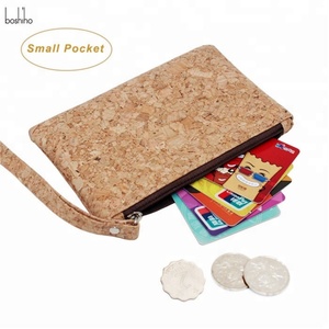 Boshiho Vegan Zipper Cork Coin <b>Purse</b> <b>Small</b> Carry Clutch Wallet Cork Bag - Product Image 4