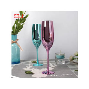 أكواب شمبانيا كريستالية شفافة ملونة أنيقة للهدايا من سونيو بالجملة، بلون ذهبي وردي لحفلات الزفاف - Product Image 6