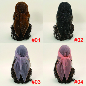 Nuovo strass High-end foulard donna eleganza donna alta qualità veli bandane Glitter squisita moda copricapo da ragazza - Product Image 5