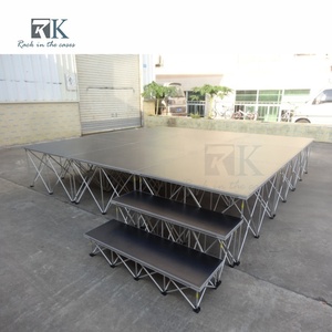 Lightweight Folding Square <b>Stage</b> <b>Platform</b> Portable Aluminum <b>Stage</b> for Indoor Outdoor Use - Product Image 4