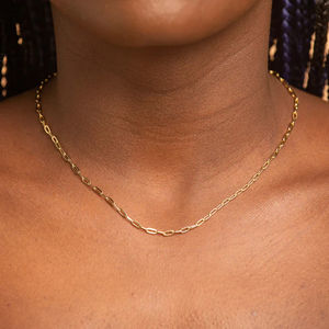 RINNTIN SC40 Hiphop S925 joyería <span class=keywords><strong>italiana</strong></span> de plata esterlina 3mm 14K 18K <span class=keywords><strong>Cadena</strong></span> de clip de papel chapada en <span class=keywords><strong>oro</strong></span> para mujeres y hombres - Product Image 2