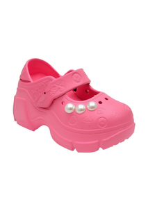 Zoccoli con plateau e perle, stile Mary Jane, scarpe estive da donna e ragazza, taglia 16, morbidi, leggeri, con punta chiusa e suola in plastica - Product Image 1