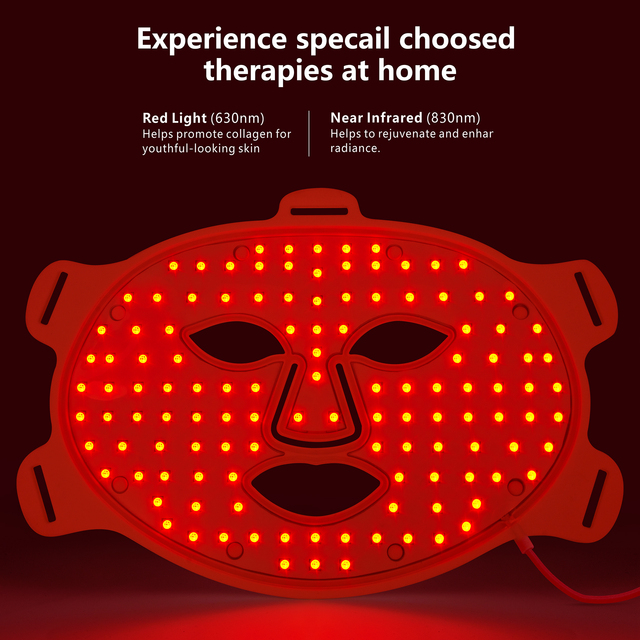 Medical Silicone LED Red Light Therapy Face Mask 660nm 850nm High Irradiance Home Use Pain Relief IPX5 Waterproof OEMODM