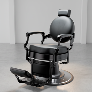 Sillón de Barbería Siman de Lujo Moderno, Estilo Europeo, Color Negro Completo, para Hombres y Uso en Salones de Belleza - Product Image 5