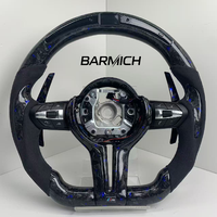 Volant sport Barmich en carbone forgé violet avec LED, 4 branches, 50 mm, compatible avec BMW Série 1 F20/F21 et Série 1 M