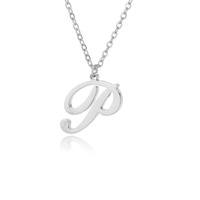 Collar con Colgante de 26 Letras Inglesas en Acero Inoxidable Electrochapado, Estilo Europeo Americano, Nuevo Collar con Nombre Simple y Moderno, Unisex
