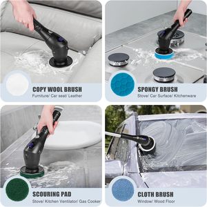 Điện làm sạch bàn chải 3 tốc độ không dây điện quay vòi hoa sen Scrubber bàn chải không dây điện phòng tắm Scrubber với 7 đầu bàn chải - Product Image 5