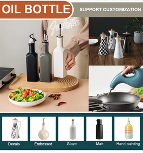 Bouteille Distributrice d'Huile en Céramique OEM ODM <span class=keywords><strong>pour</strong></span> Cuisine, Anti-Goutte, Facile à Utiliser, <span class=keywords><strong>pour</strong></span> Sauce Soja, Vinaigre et Condiments Domestiques - Product Image 4